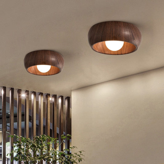Creative Walnut LED Ceiling Light