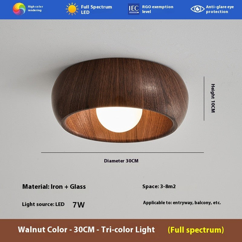 Creative Walnut LED Ceiling Light