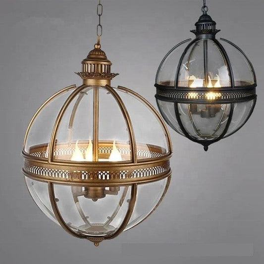 Retro Industrial Glass Globe Chandelier