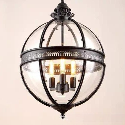 Retro Industrial Glass Globe Chandelier